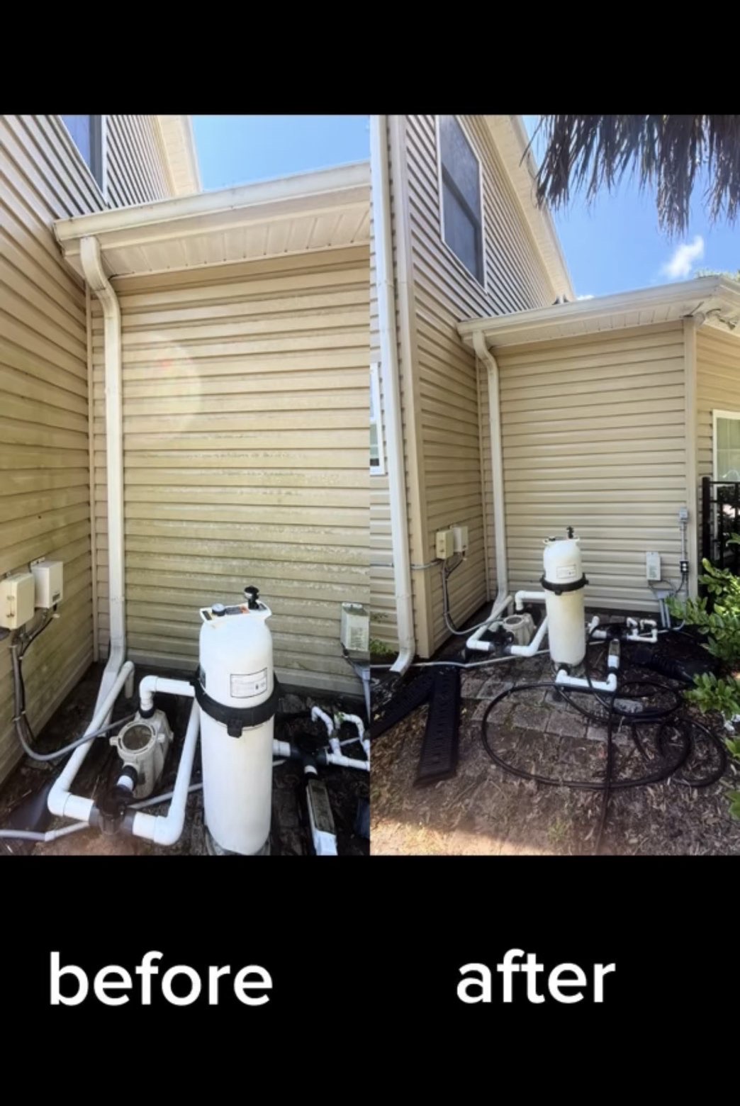 House siding before and after soft wash